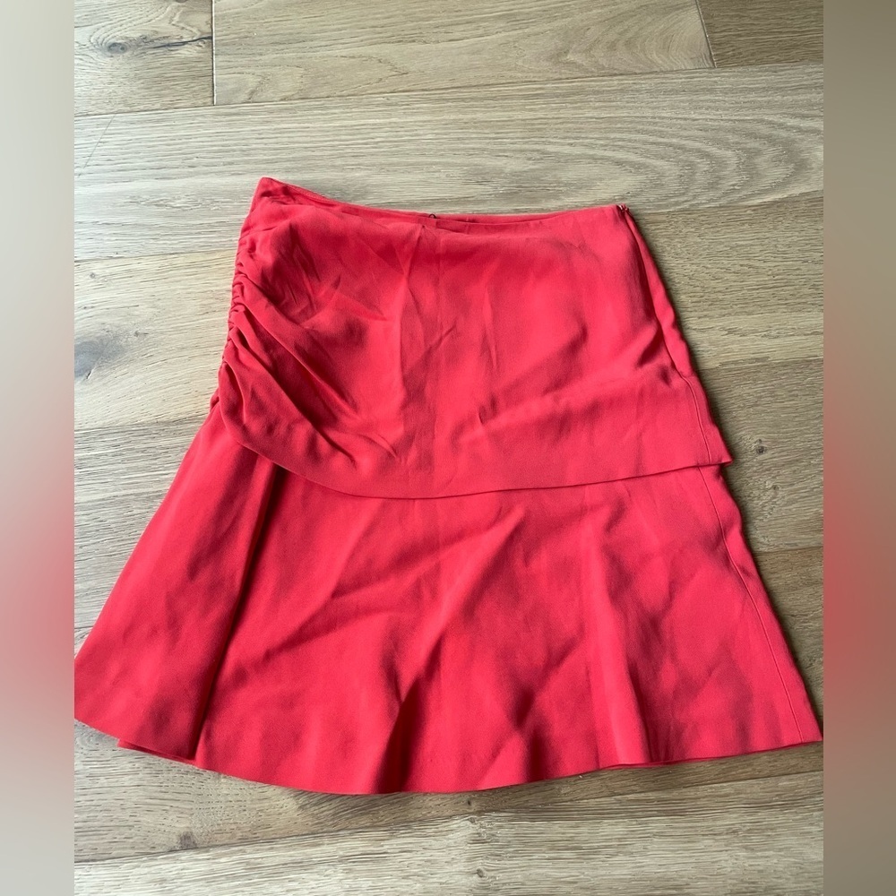 🆕Massimo Dutti Coral Flare Scrunch Skirt Sz 6 - Picture 2 of 8